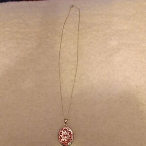 Vintage Elegant Red Pendant Necklace